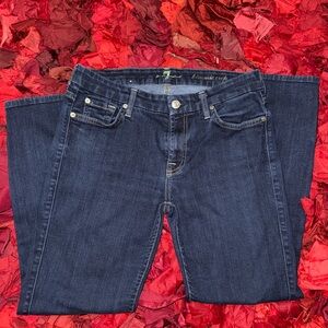 7 For All Mankind Dark Blue Straight Leg Jeans